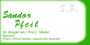 sandor pfeil business card